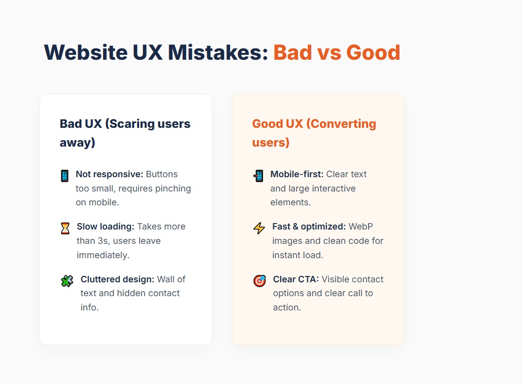 UX Mistakes on Website: Bad vs Good