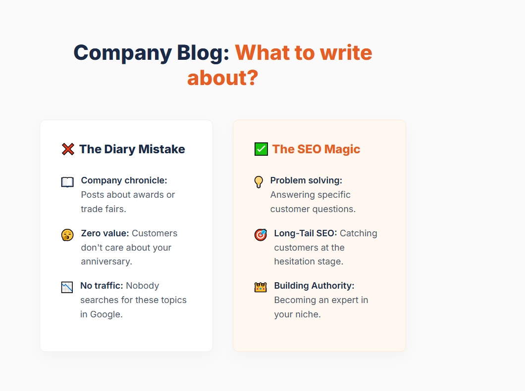 Local company blog: Long-tail queries