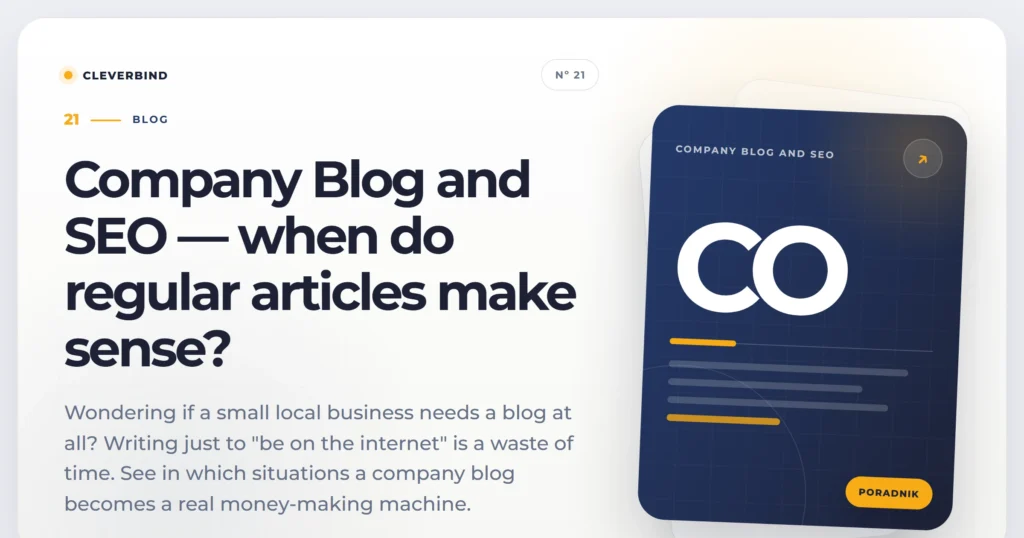 Company Blog and SEO — when do regular articles make sense?